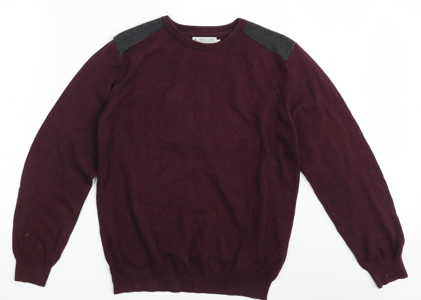 TU Mens Purple   Pullover Jumper Size M