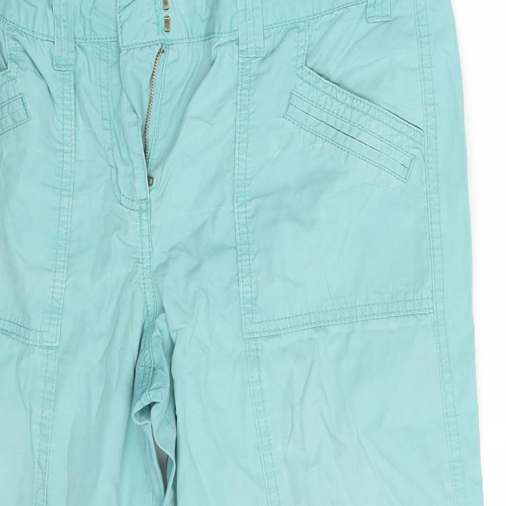 M&S Womens Green   Cut-Off Shorts Size 12