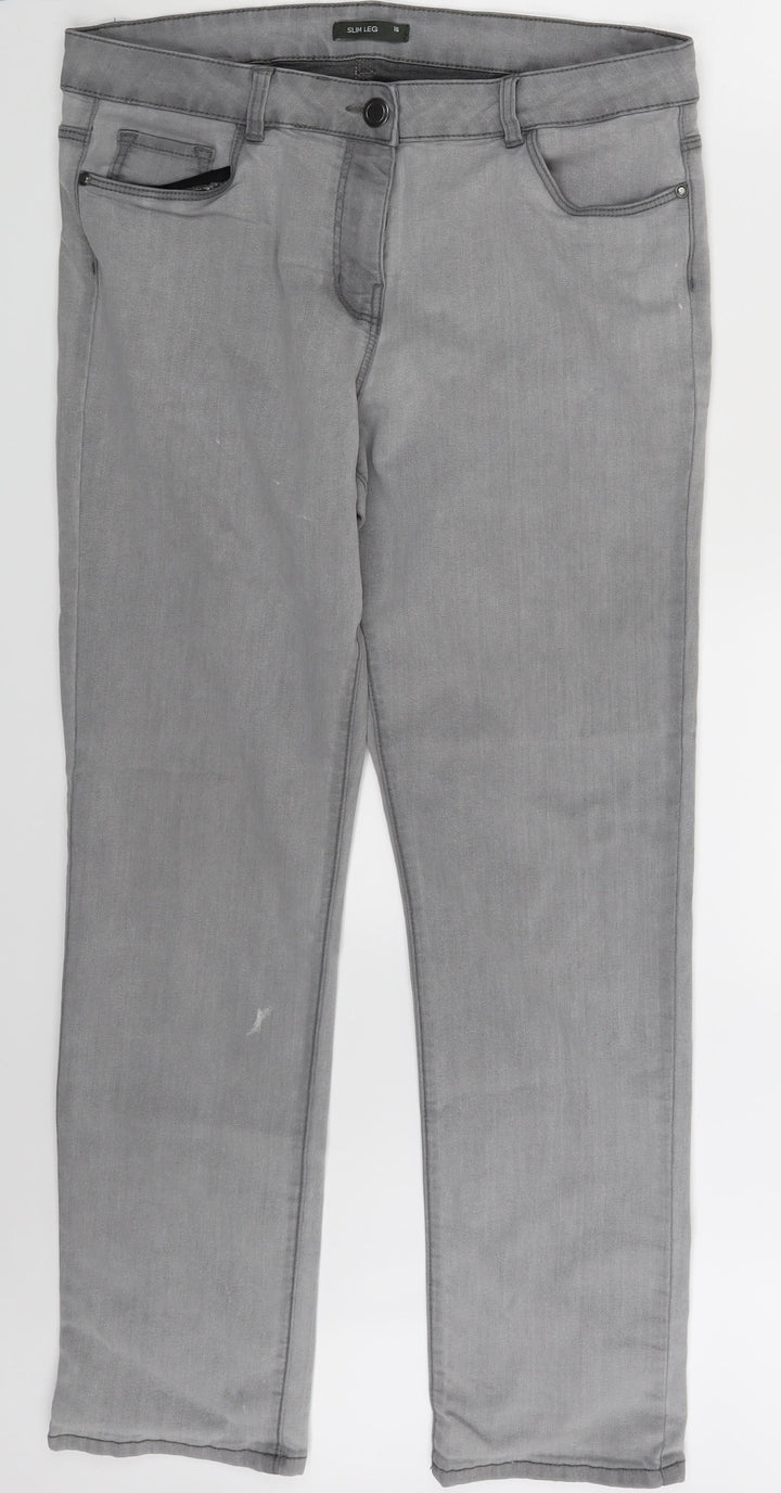 Bonmarché Womens Grey Denim Skinny Jeans Size 16 L27 in
