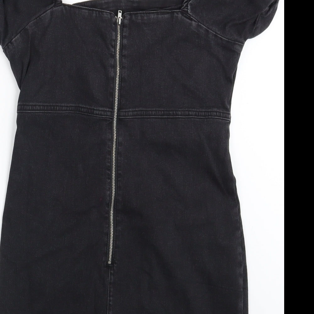 New Look Womens Black  Denim Shirt Dress  Size 16