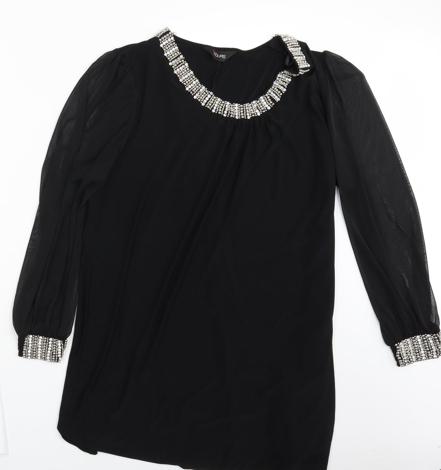 Yours Womens Black   T-Shirt Dress  Size 24