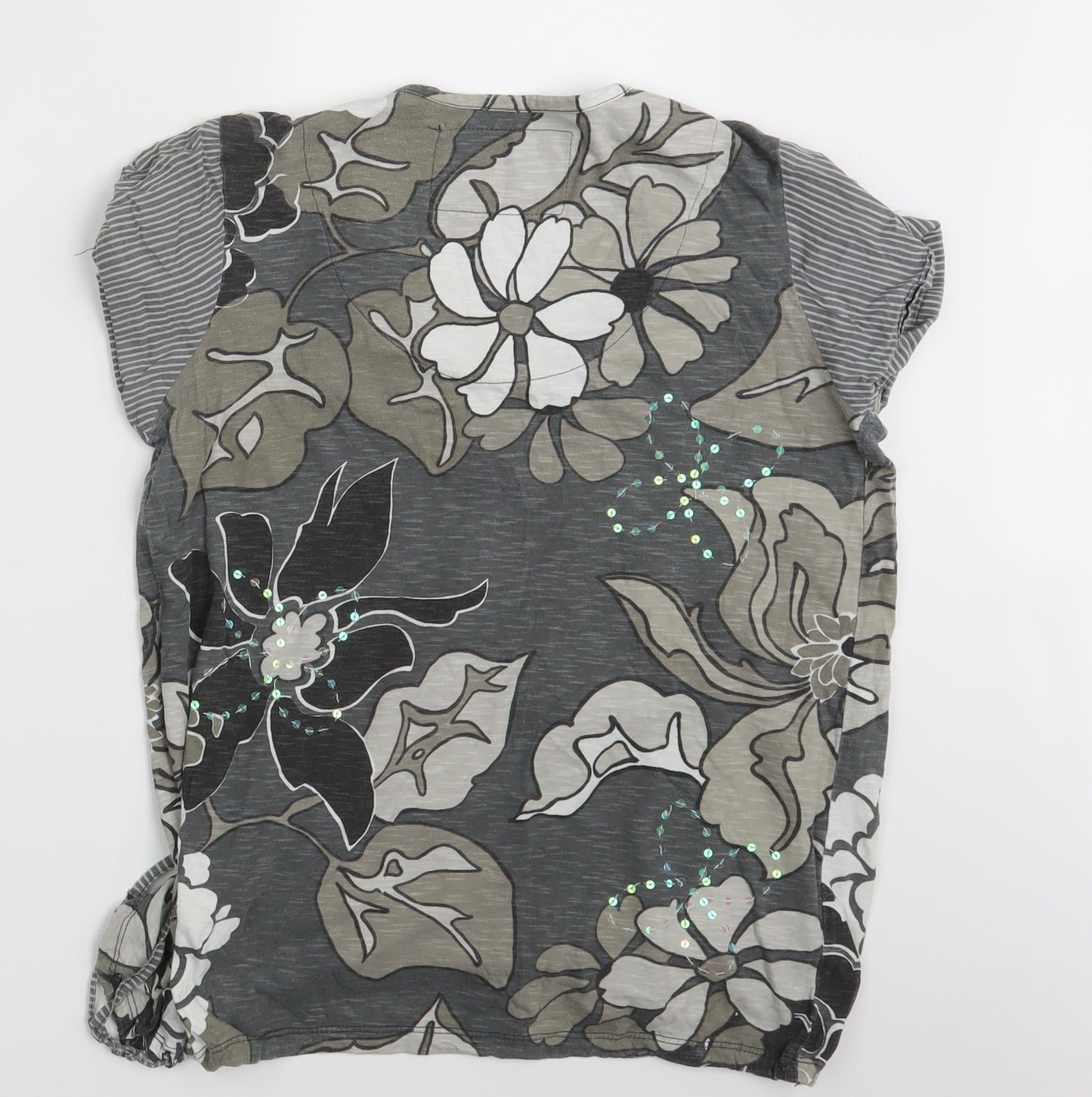 NEXT Womens Grey Floral  Basic T-Shirt Size 12