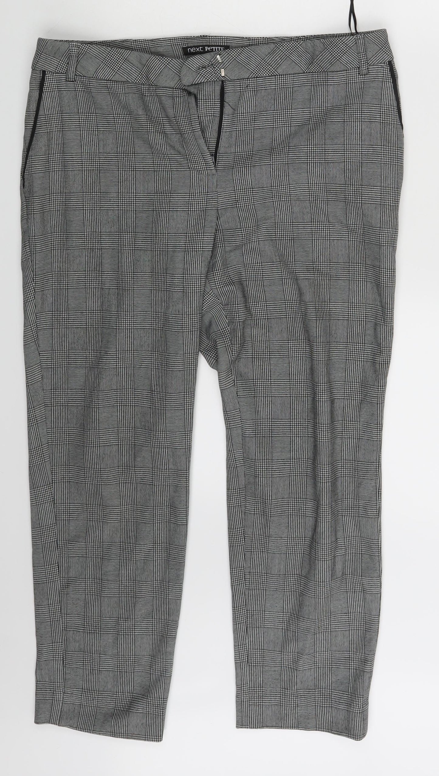 NEXT Womens Grey Check  Capri Trousers Size 10 L22 in