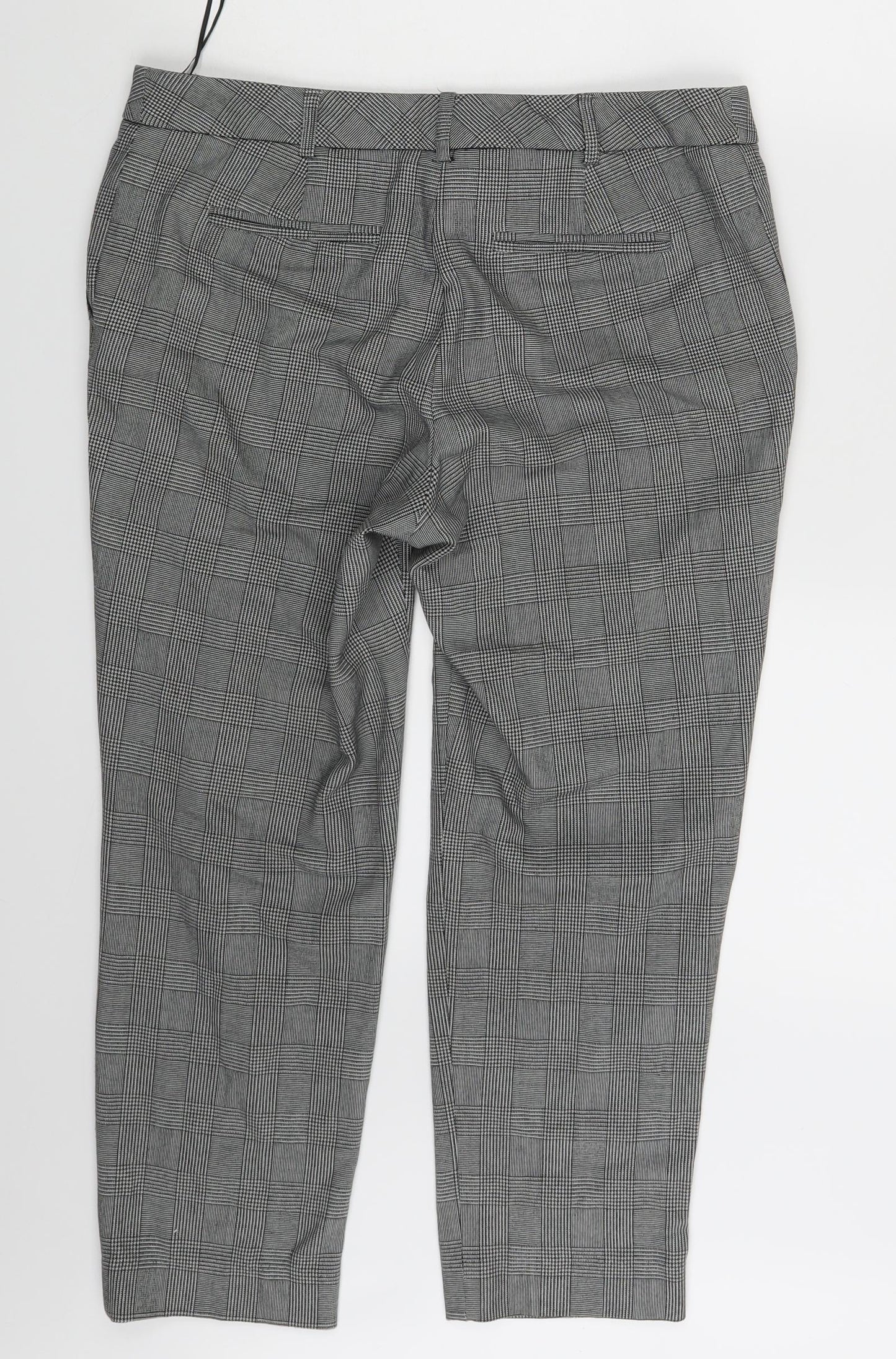 NEXT Womens Grey Check  Capri Trousers Size 10 L22 in