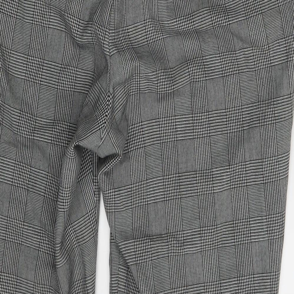 NEXT Womens Grey Check  Capri Trousers Size 10 L22 in