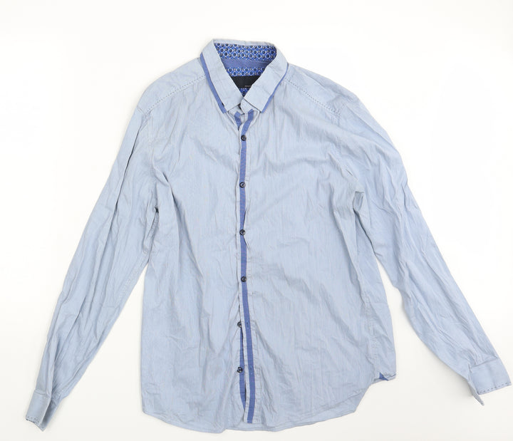 NEXT Mens Blue Button-Up Size L