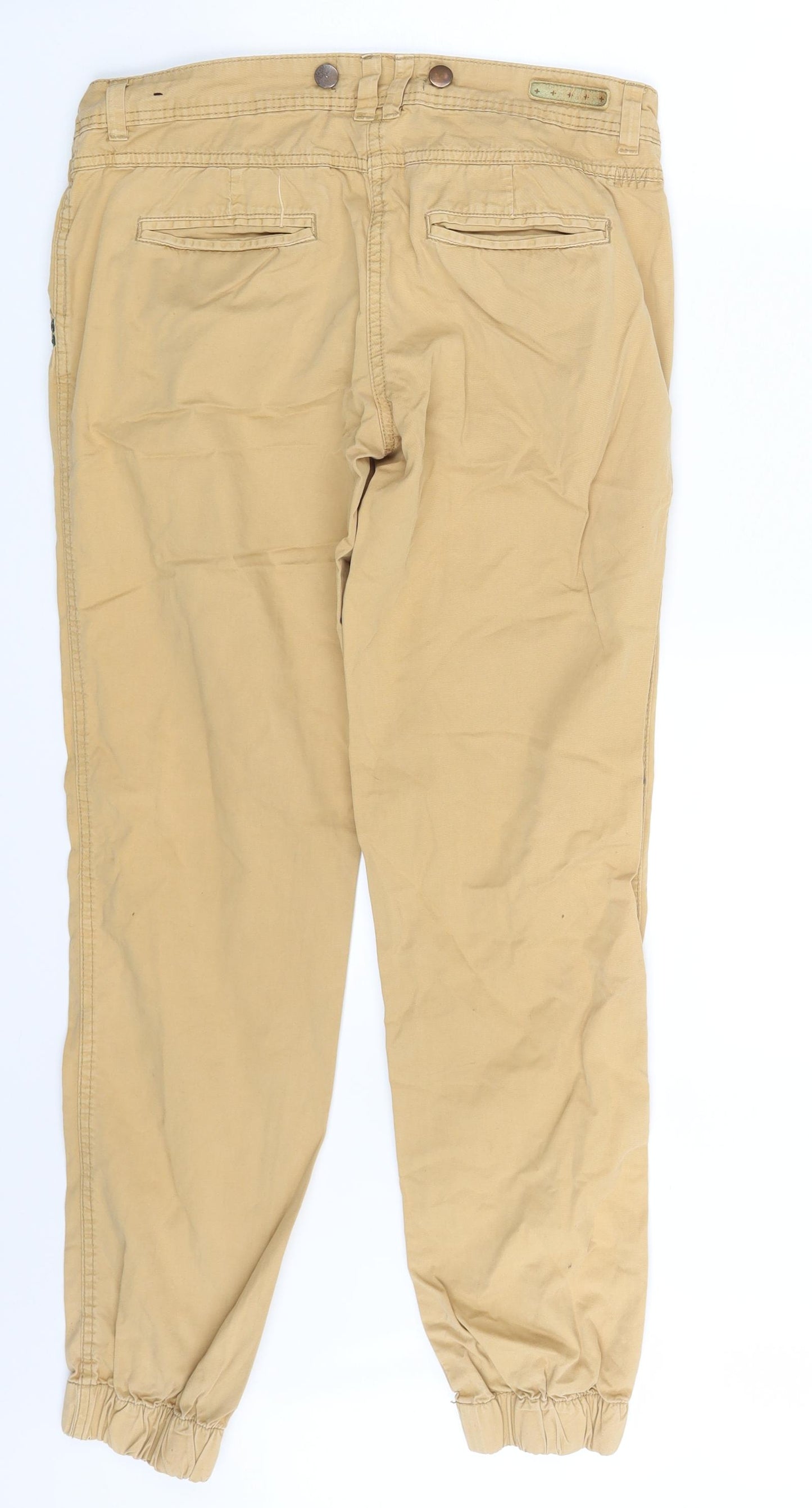Crafted Womens Beige   Carrot Trousers Size 10 L24 in