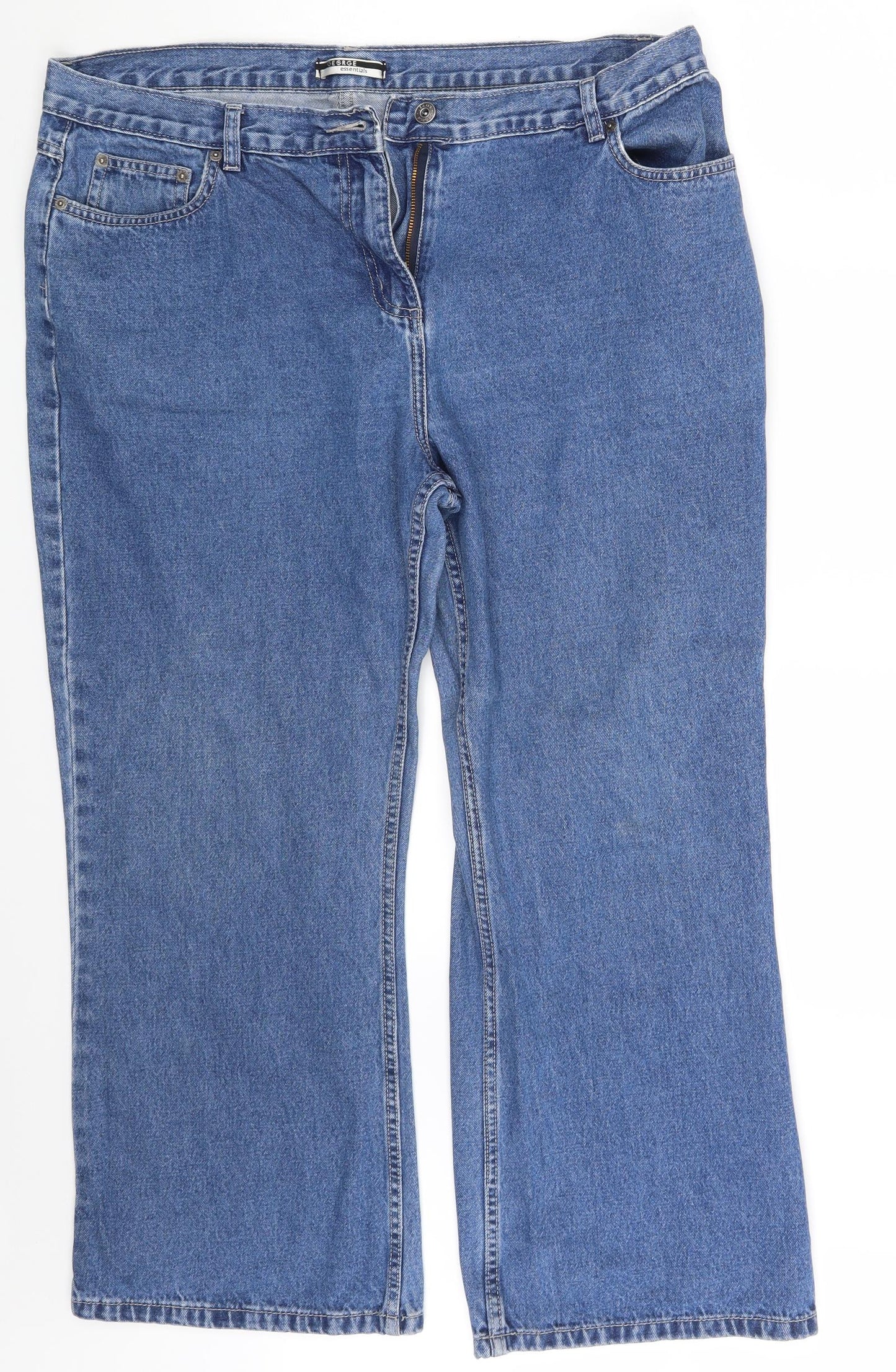 George  Womens Blue  Denim Straight Jeans Size 20 L24 in