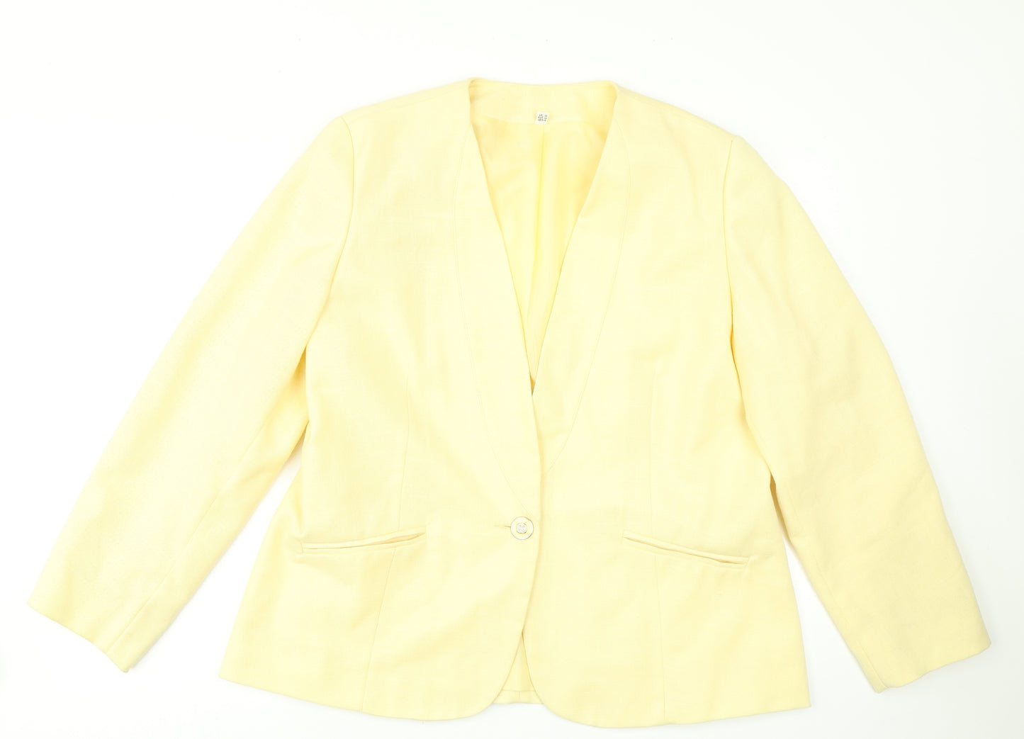 First Avenue Womens Yellow   Jacket Blazer Size 18