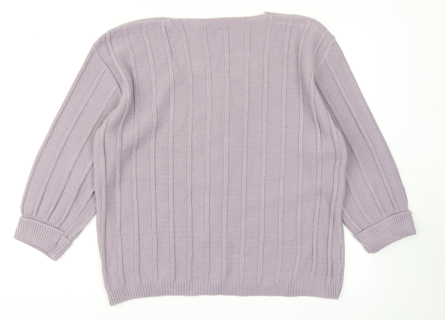 Mia Moda Womens Purple  Knit Pullover Jumper Size L