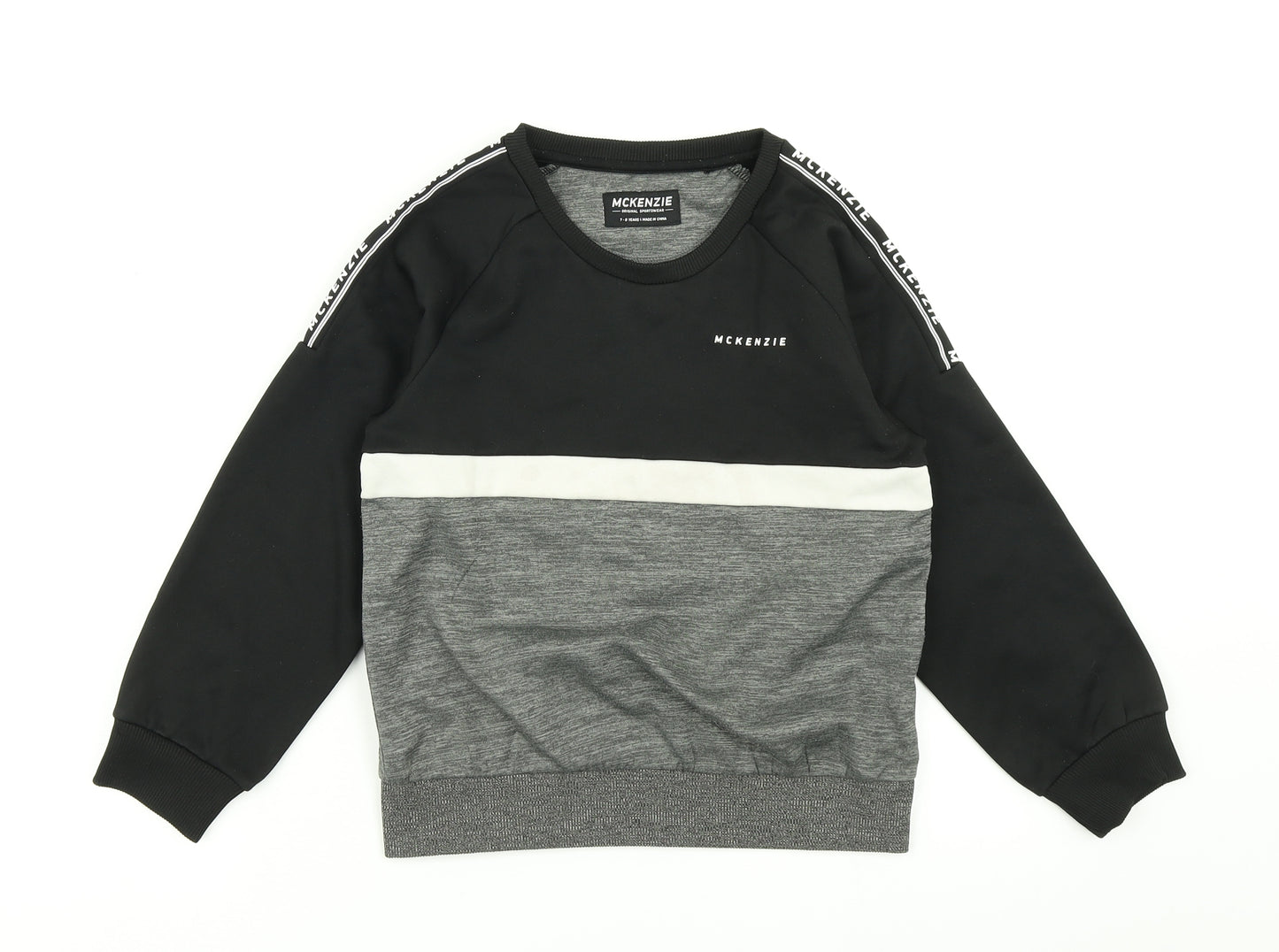 McKenzie Boys Grey Colourblock  Pullover Sweatshirt Size 7-8 Years