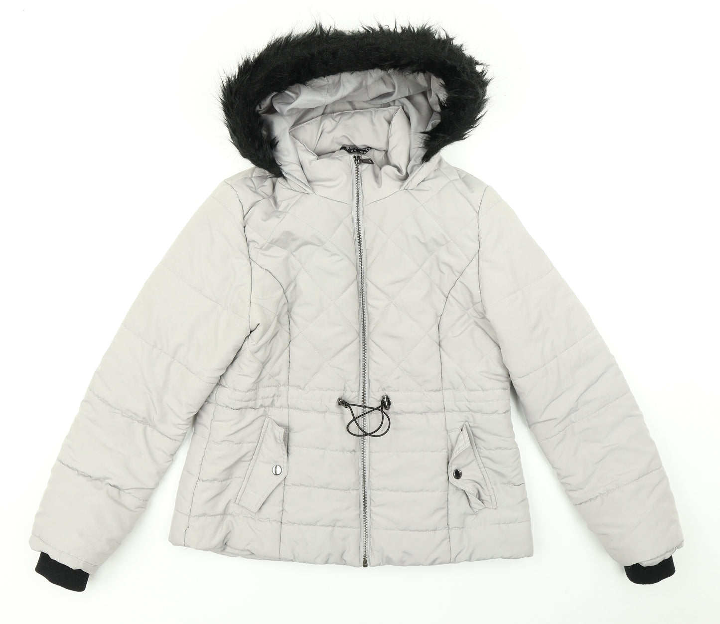 Select Womens Grey   Parka Coat Size 14