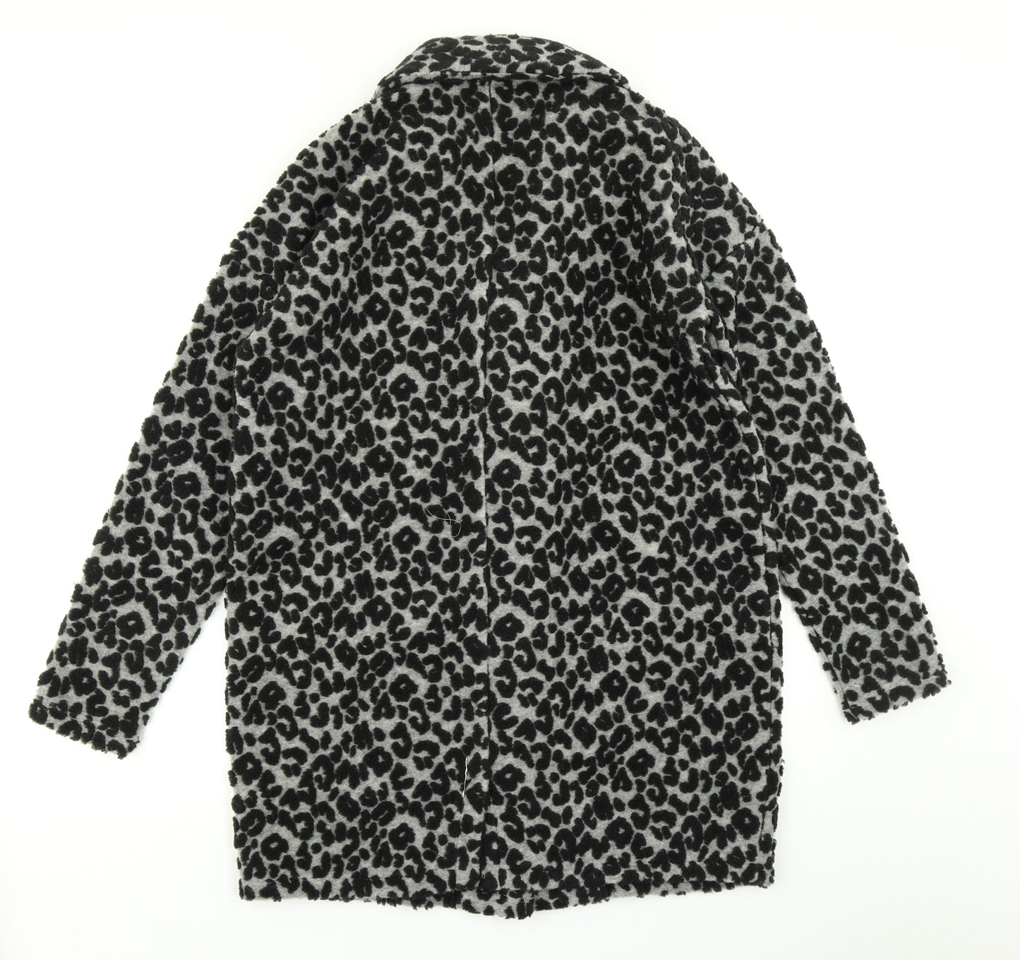 NEXT Womens Grey Animal Print  Overcoat Coat Size M