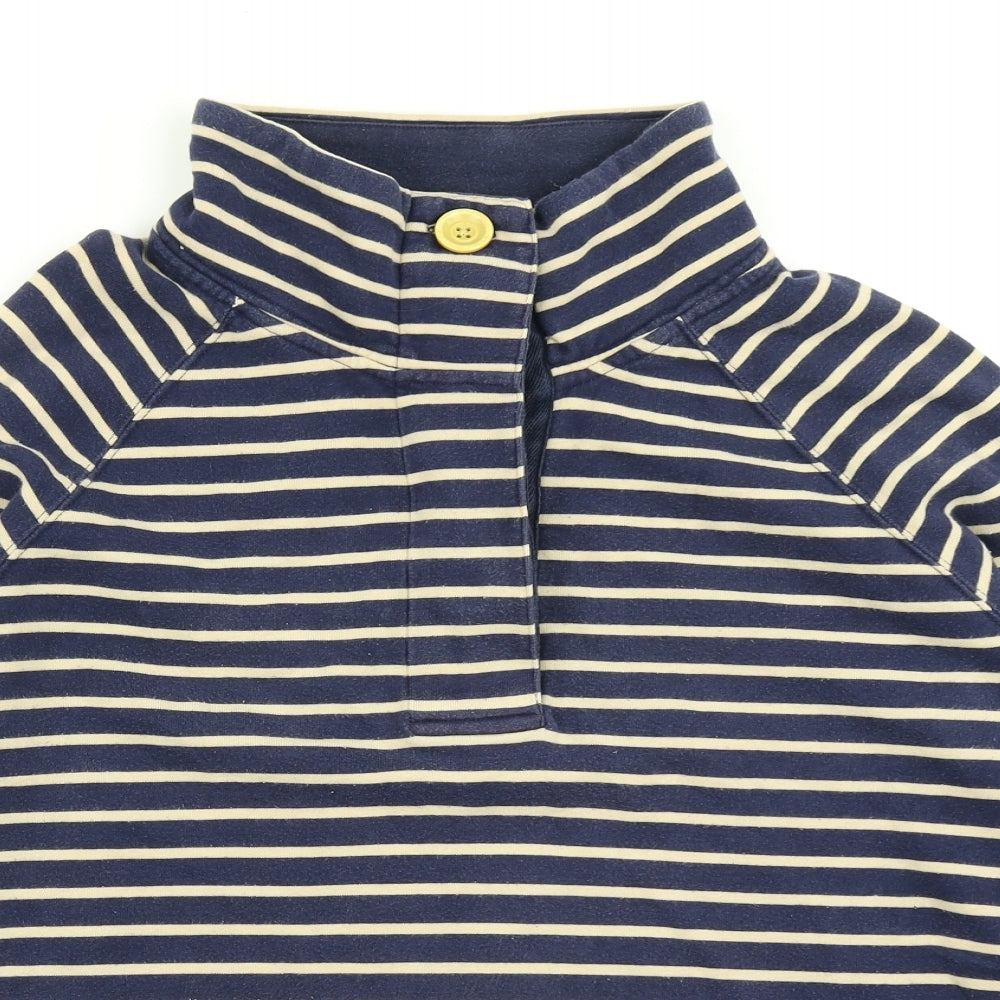 Joules Womens Blue Striped  Pullover Sweatshirt Size 18
