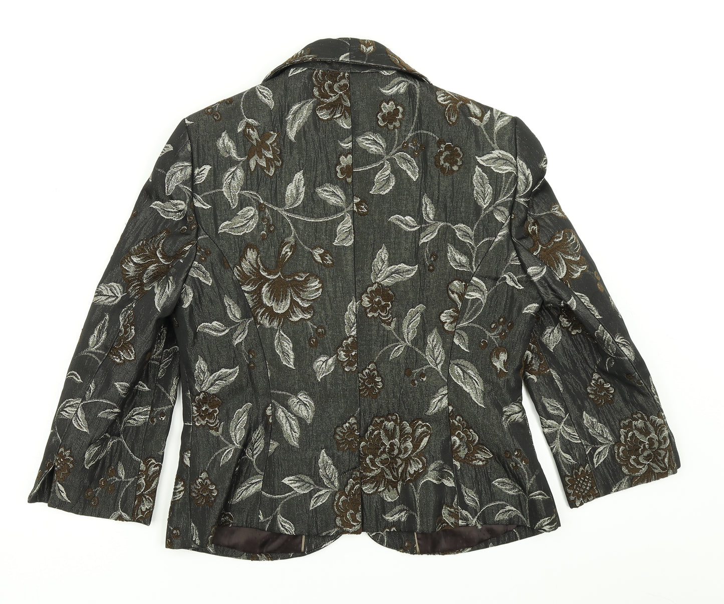 Monsoon Womens Black Floral  Jacket Blazer Size 10