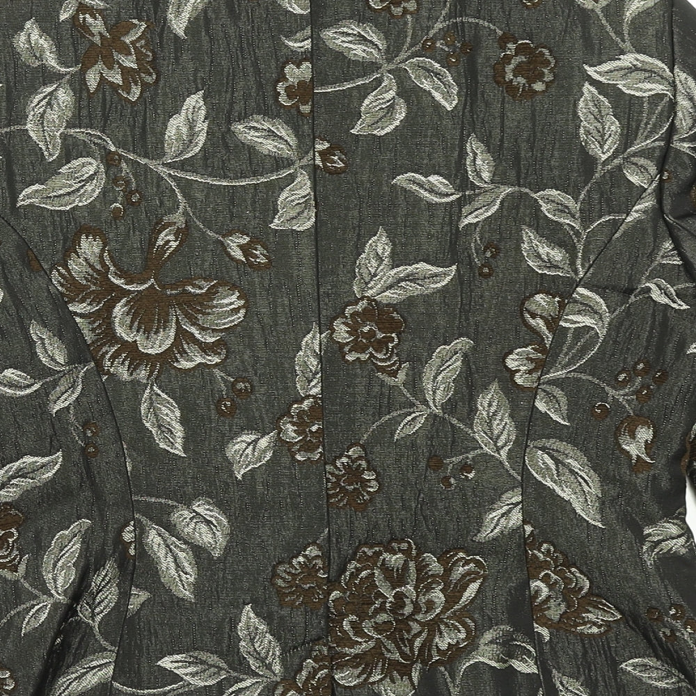 Monsoon Womens Black Floral  Jacket Blazer Size 10