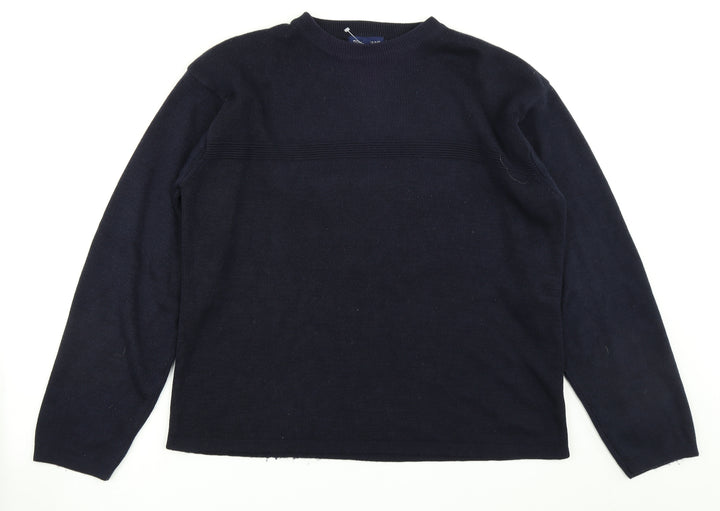Tom Hagan Mens Blue Knit Pullover Jumper Size L