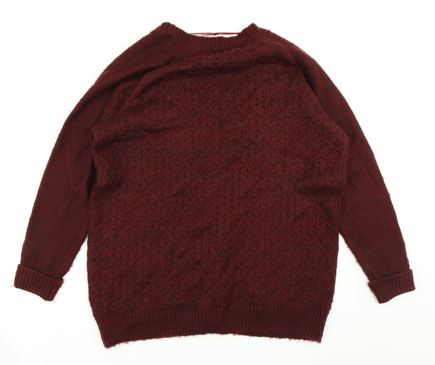 New Look Womens Red  Knit Cardigan Jumper Size 14