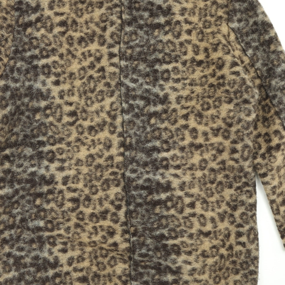 Esprit Womens Brown Animal Print  Overcoat Coat Size 12