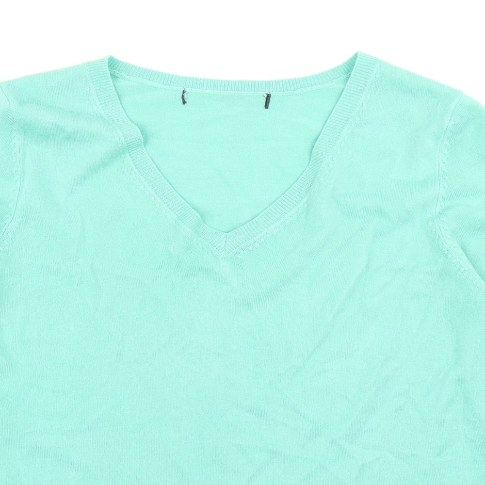 M&S Womens Green  Knit Pullover Jumper Size 14