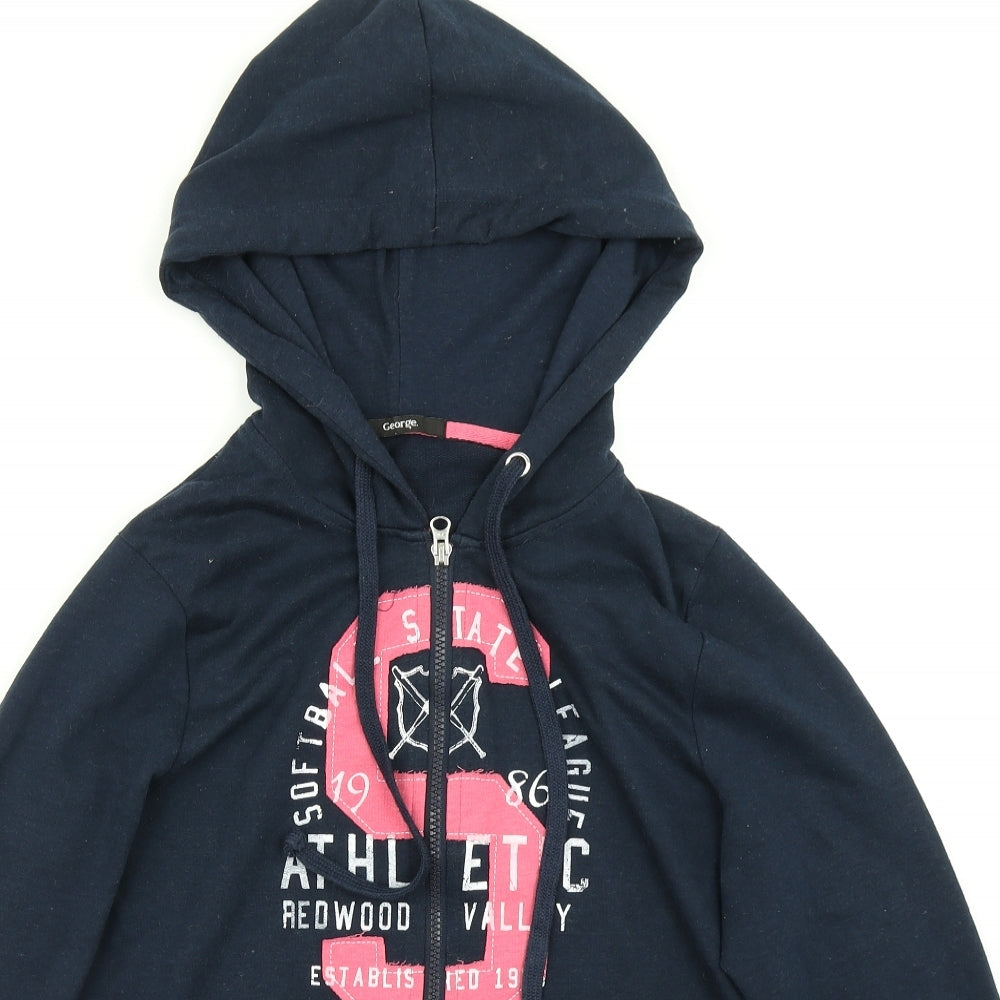 George Womens Blue   Full Zip Hoodie Size 14