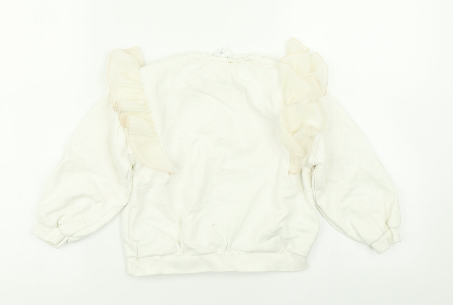 Zara Girls White   Pullover Sweatshirt Size 3-4 Years