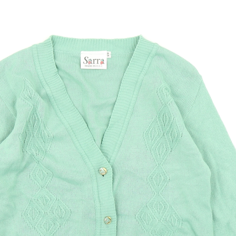 Sarra Womens Green  Knit Cardigan Jumper Size S