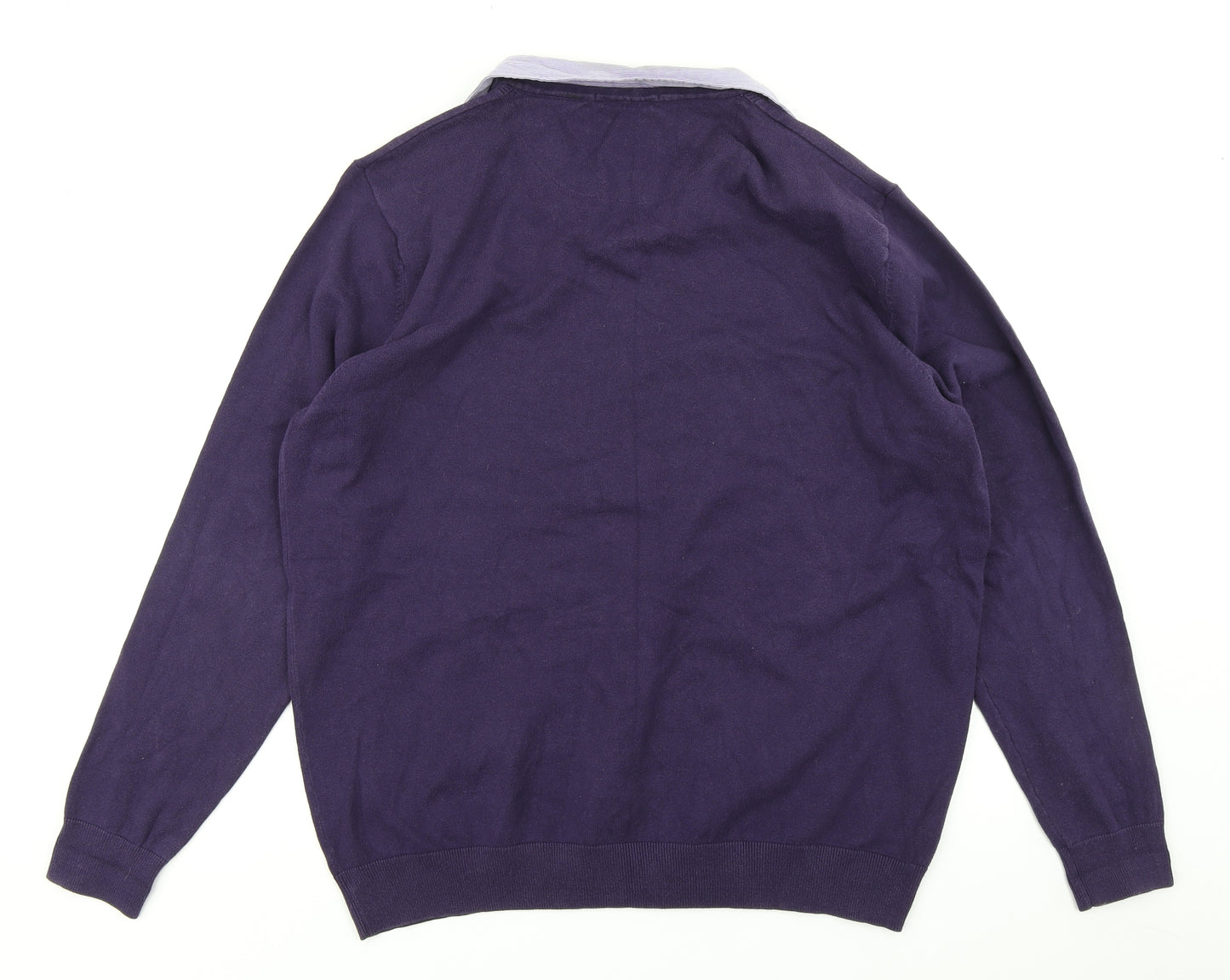 George Mens Purple  Knit Pullover Jumper Size XL