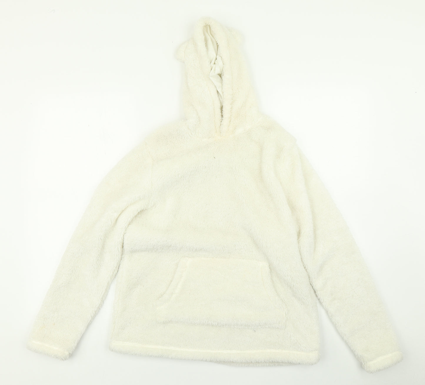 George Girls White  Fleece Pullover Hoodie Size 14-15 Years