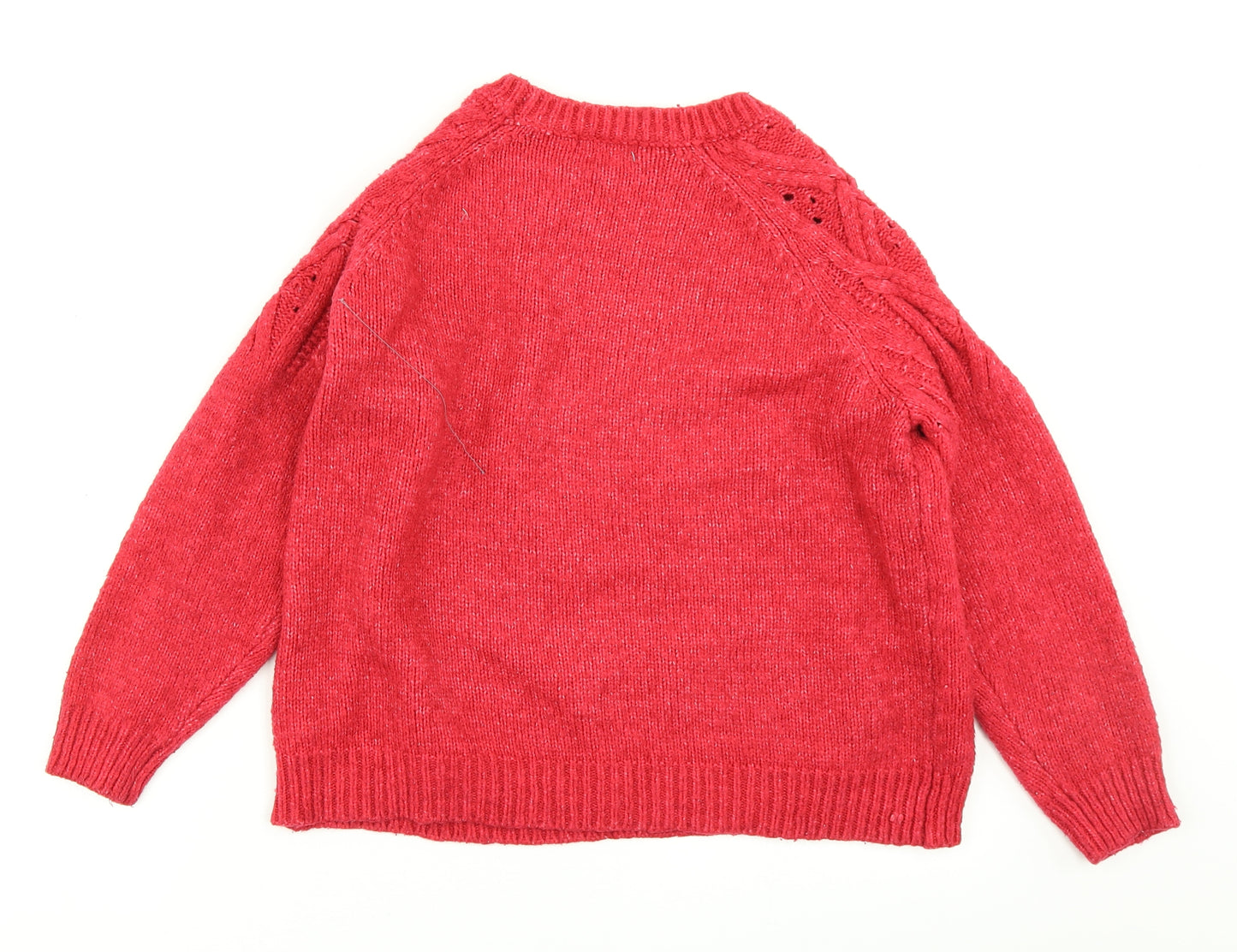 Papaya Womens Red  Knit Pullover Jumper Size L