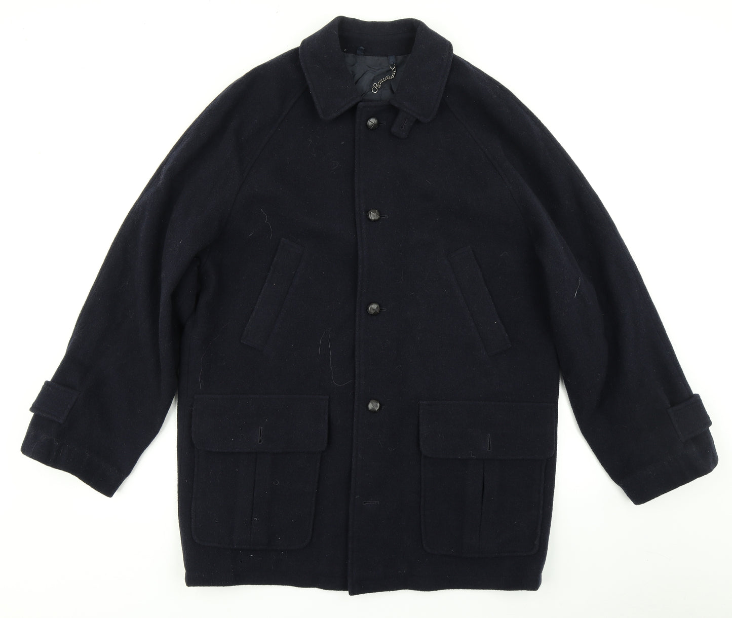 St Michaels Mens Blue   Overcoat Coat Size M