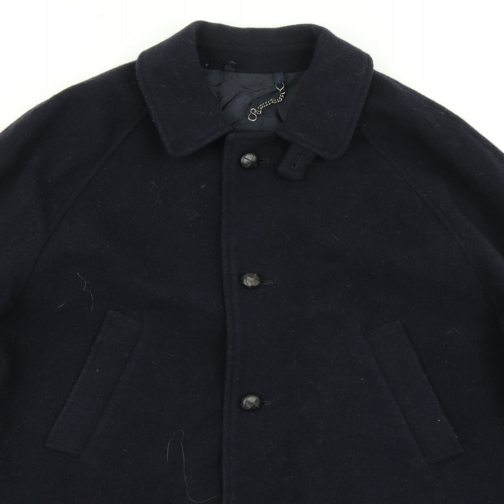 St Michaels Mens Blue   Overcoat Coat Size M