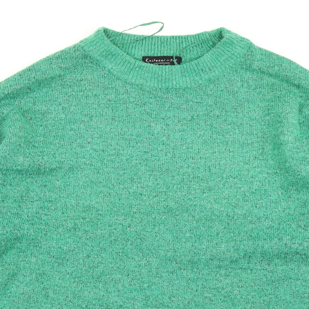 F&F Womens Green  Knit Pullover Jumper Size 10