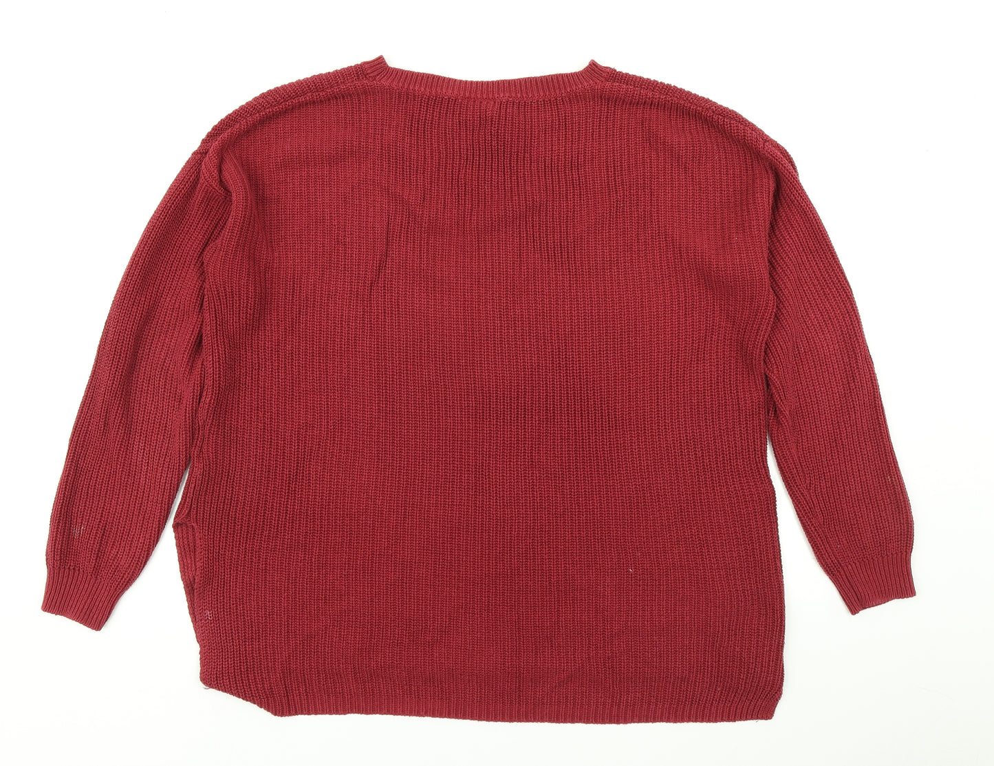 Divided Womens Red  Knit Pullover Jumper Size S