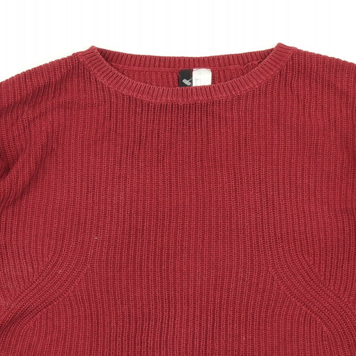 Divided Womens Red  Knit Pullover Jumper Size S