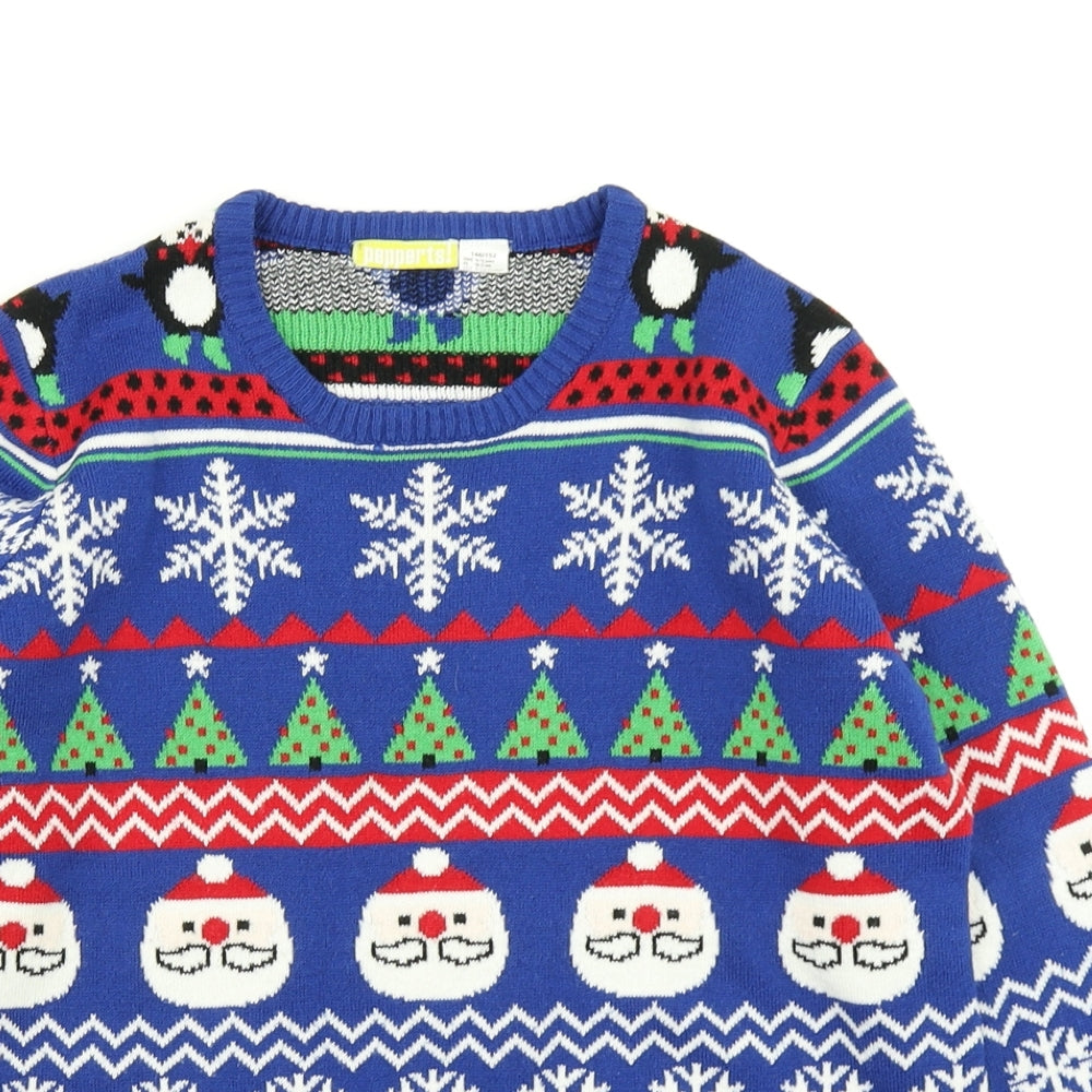 Pepperts! Boys Black Fair Isle Knit Pullover Jumper Size 10-11 Years  - Christmas jumper