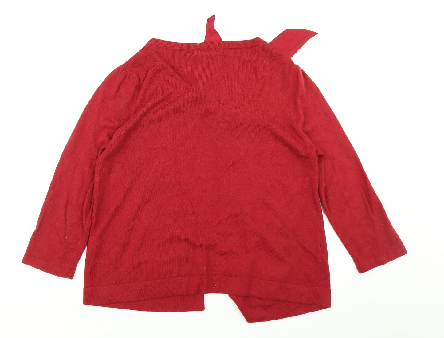 Marks & Spencer Womens Red  Knit Cardigan Jumper Size 16