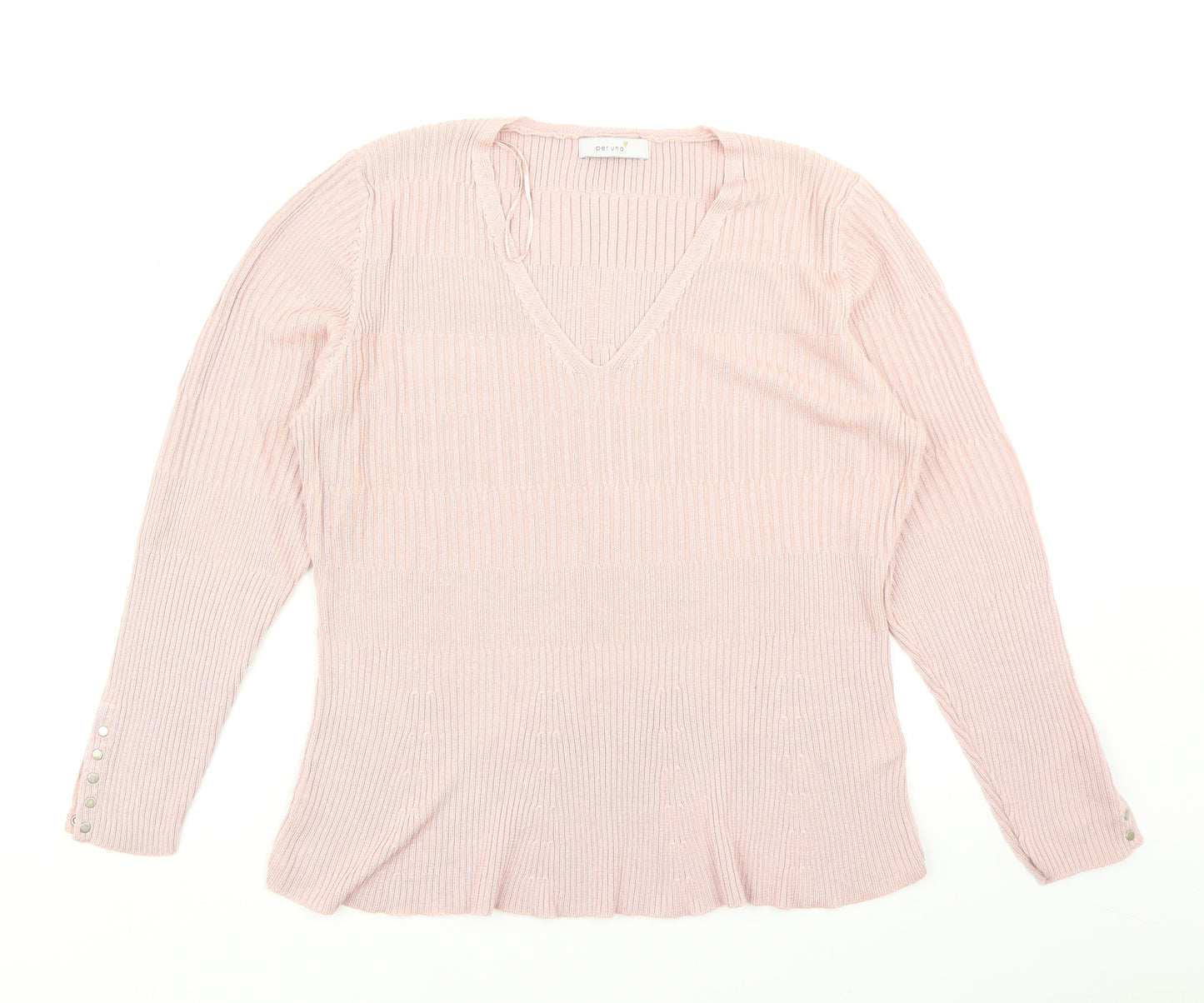 Per Uap Womens Pink  Knit Pullover Jumper Size 16