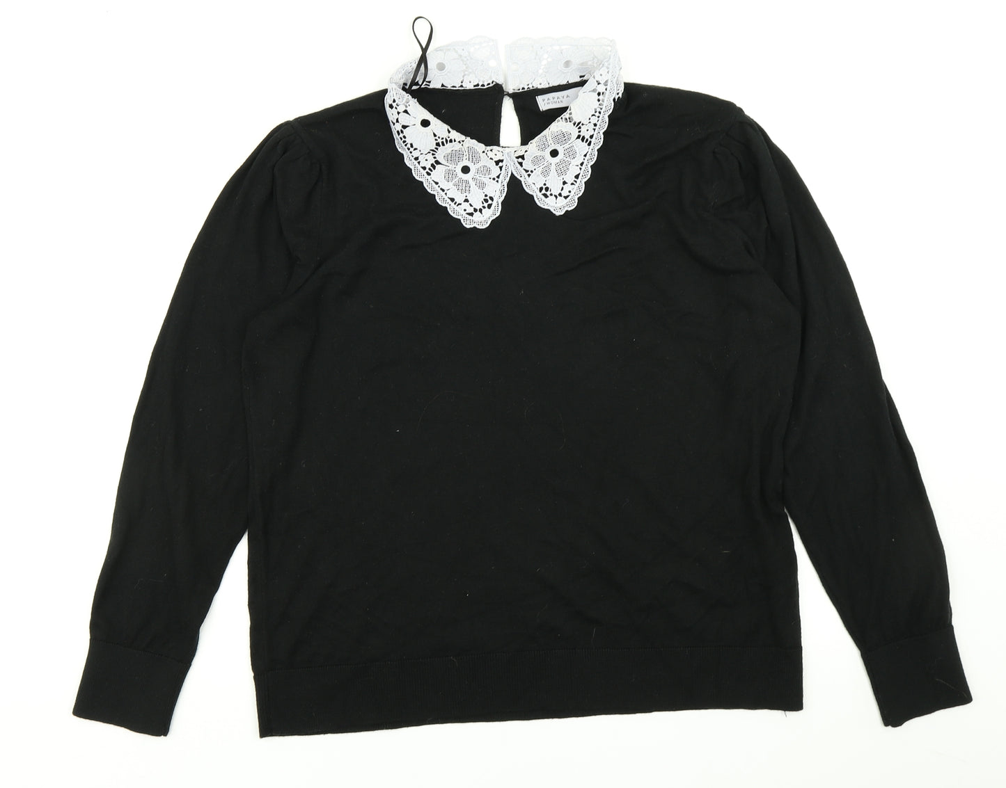 Papaya Womens Black  Knit Pullover Jumper Size 18