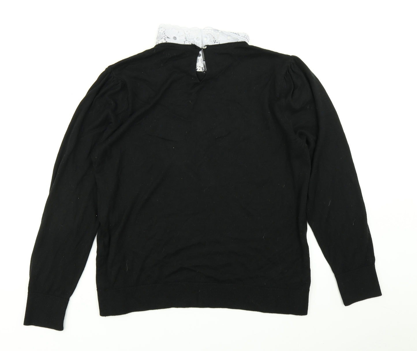 Papaya Womens Black  Knit Pullover Jumper Size 18