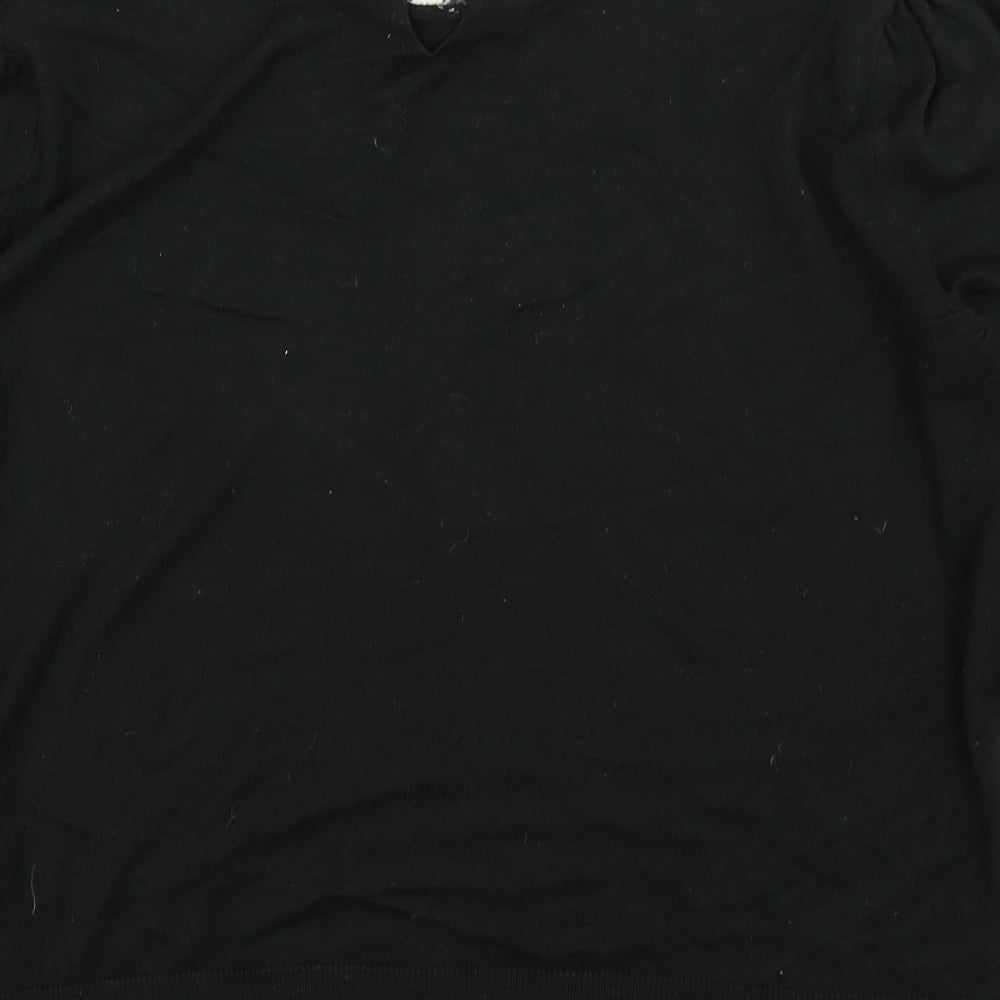 Papaya Womens Black  Knit Pullover Jumper Size 18