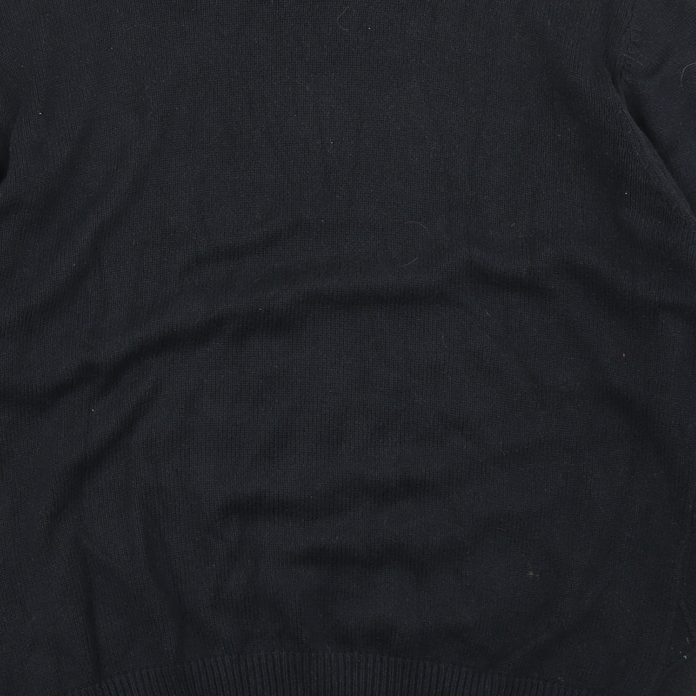 Maine Mens Black Argyle/Diamond Knit Pullover Jumper Size M