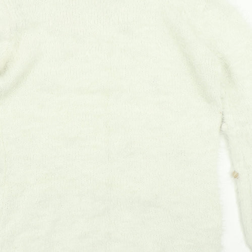 Usco Womens White  Knit Pullover Jumper Size M