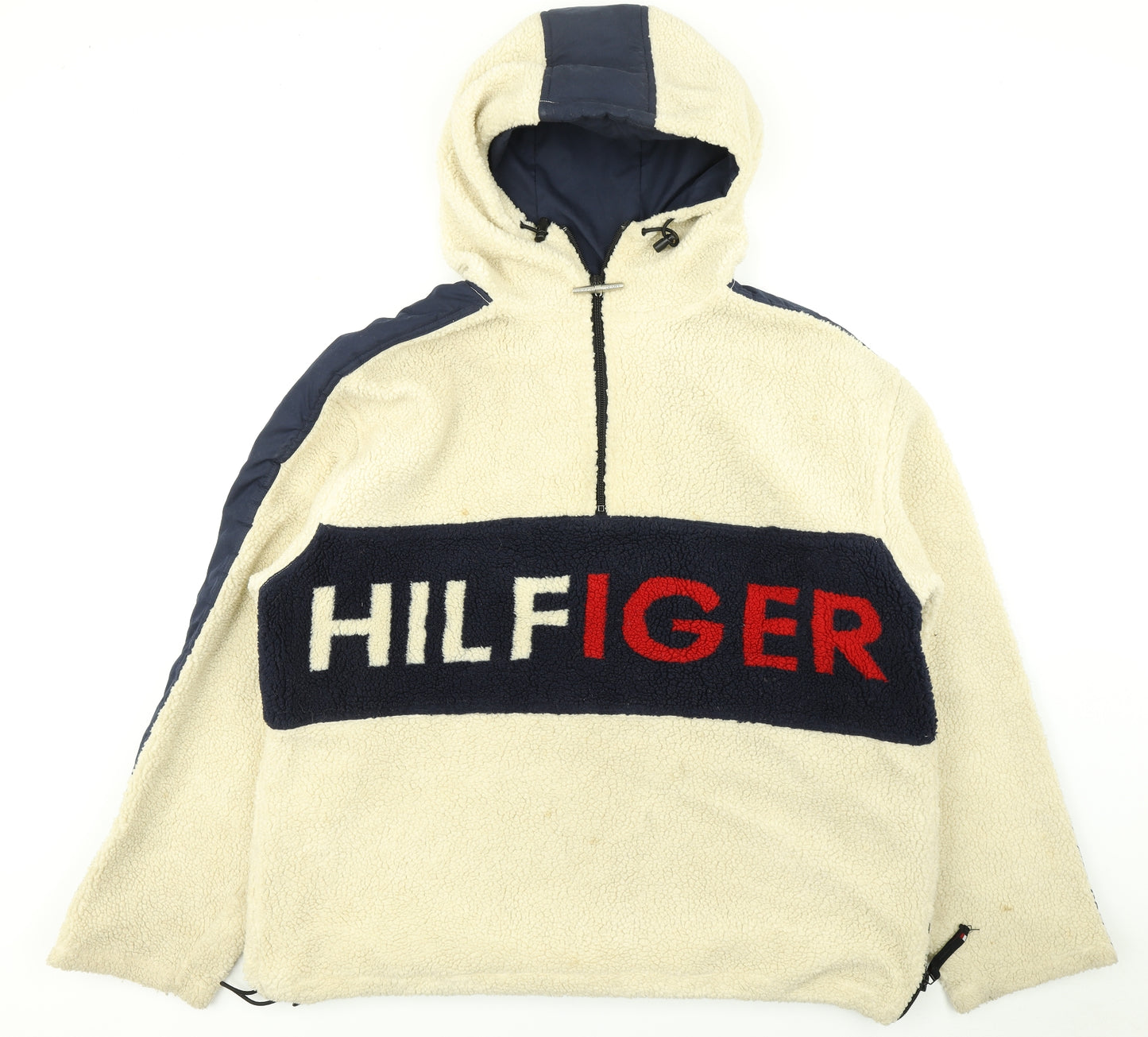 Tommy Jeans Mens Beige  Fleece Pullover Hoodie Size 2XL