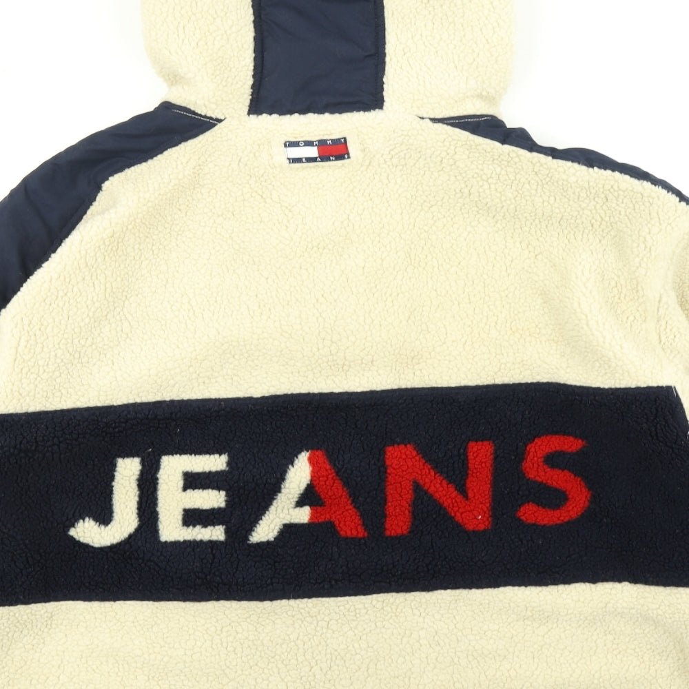 Tommy Jeans Mens Beige  Fleece Pullover Hoodie Size 2XL
