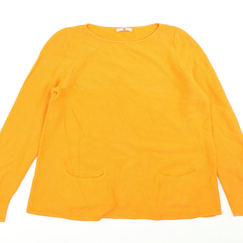 TU Womens Orange  Knit Pullover Jumper Size 14