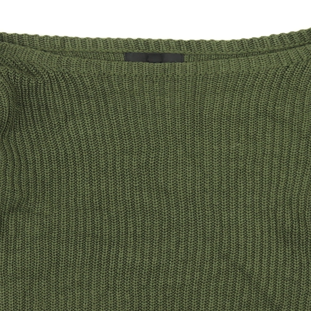 Missguided Womens Green  Knit Pullover Jumper Size S