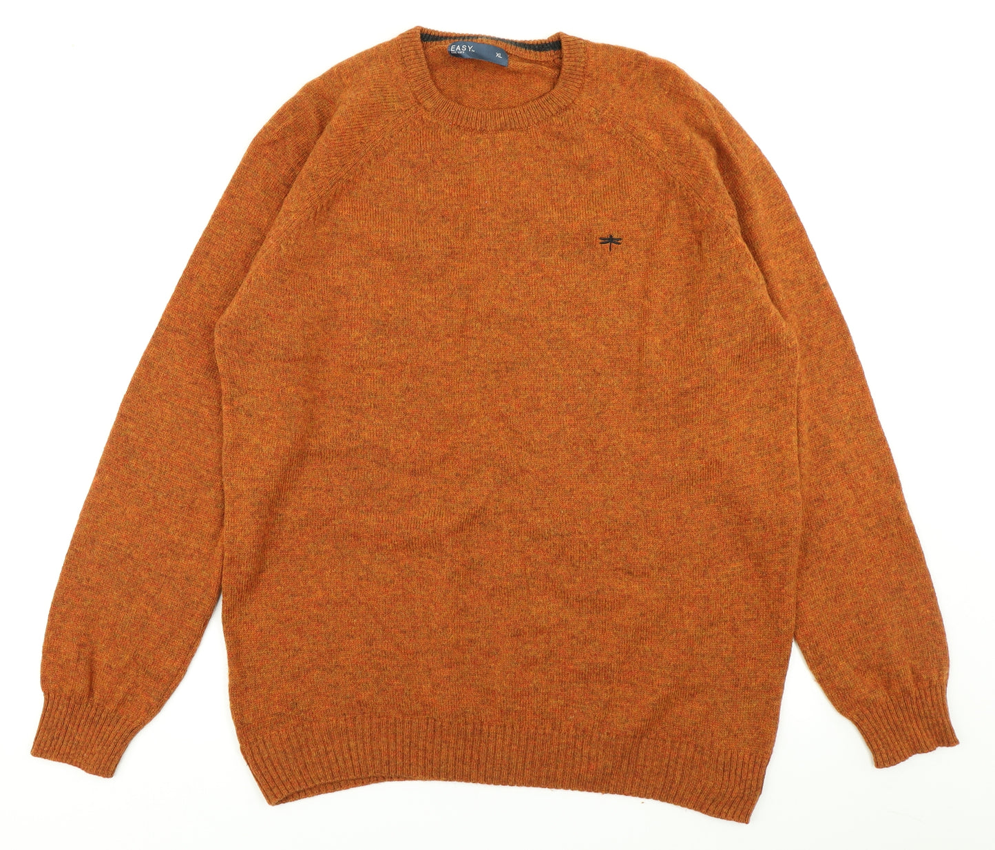 Easy Mens Brown  Knit Pullover Jumper Size XL