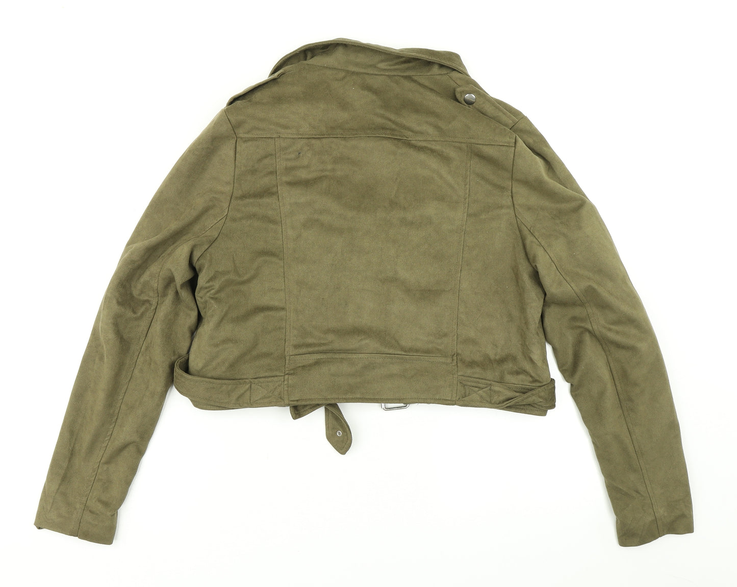 Missguided Womens Green   Biker Coat Size 12