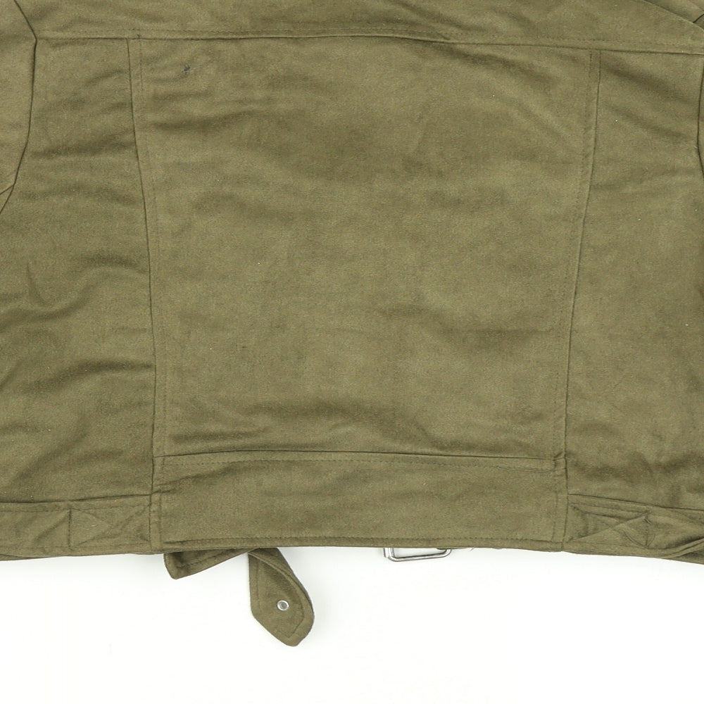 Missguided Womens Green   Biker Coat Size 12
